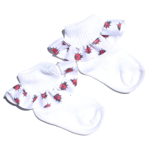 Ladybug Ribbon Ruffle Socks