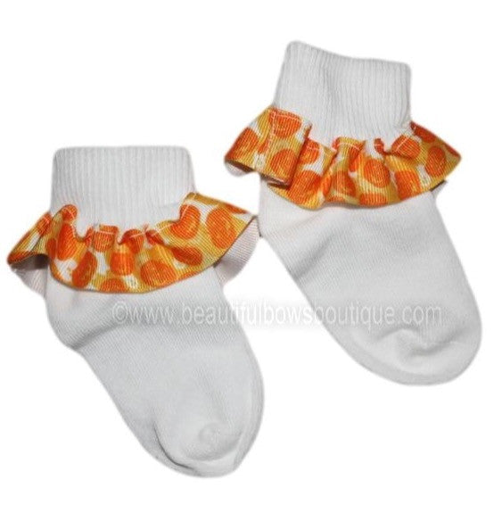 Pumpkin Camo Ruffle Ribbon Socks