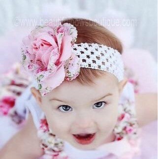 Floral Pink Flower Clip or Headband