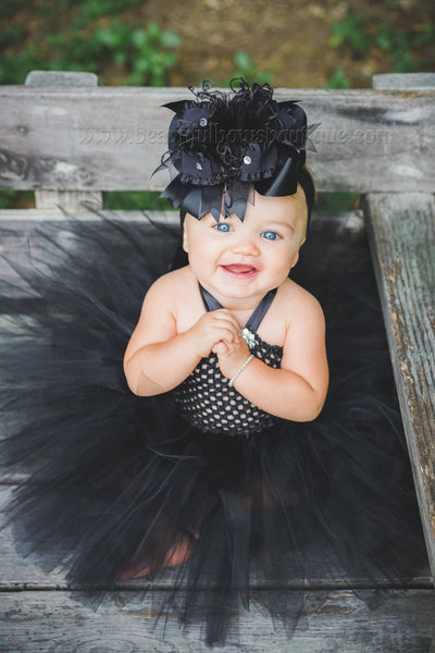 Solid Black Baby Tutu Dress Flower Girl