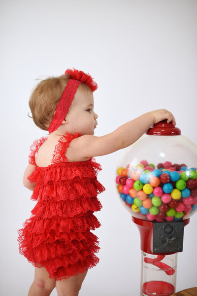 Red 1st Birthday Girl Outfit,First Birthday Outfit ,Red Romper