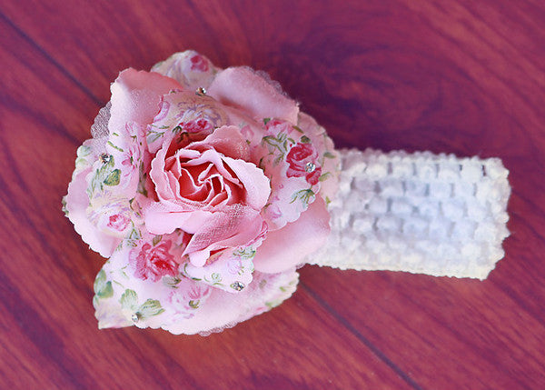 Floral Pink Flower Clip or Headband