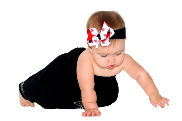 Infant Lady Bug Bow Headband Toddler Hair Bow Clip