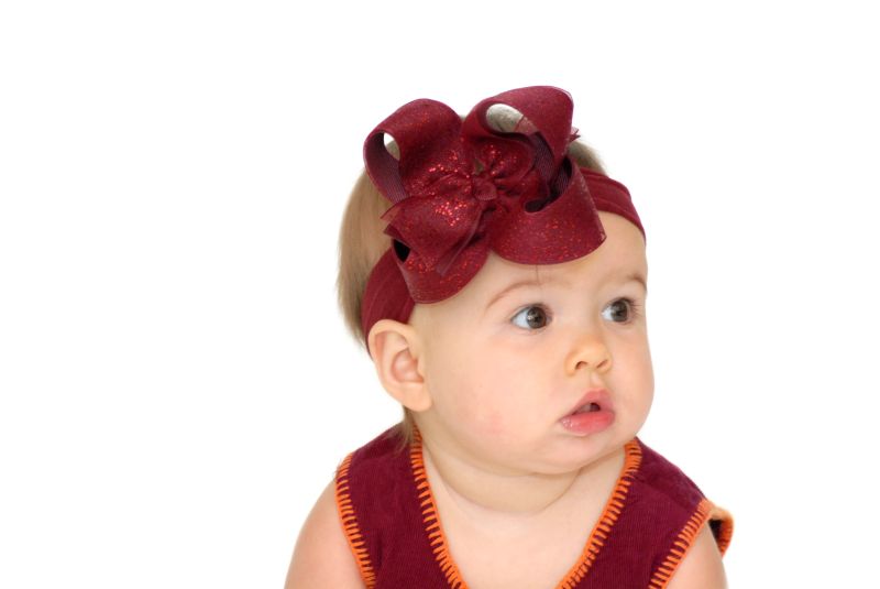 Glitter Sparkle Burgundy Girls Hair Bow Clip or Infant Headband