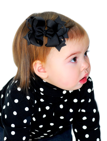 Red Solid Color Layered Hair Bow Clip-CHOOSE COLOR