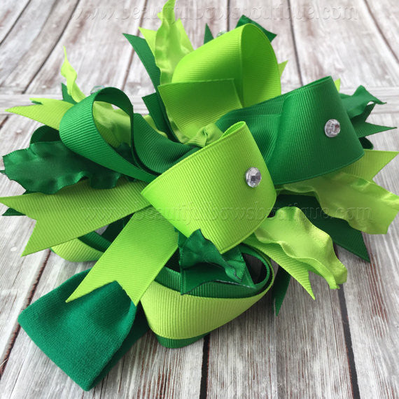 Green Boutique Over the Top Bow Lime Emerald