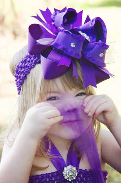 Boutique Big Purple Over the Top Hair Bow