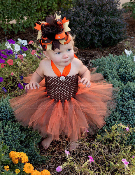 Buy Girls Brown and Orange Big Fall Hair Bow Stacked Online at ...