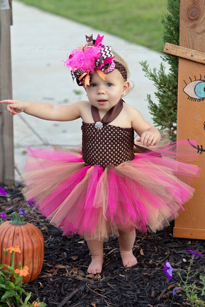 Little Girl Fall Tutu Dress Bright Autumn Colors