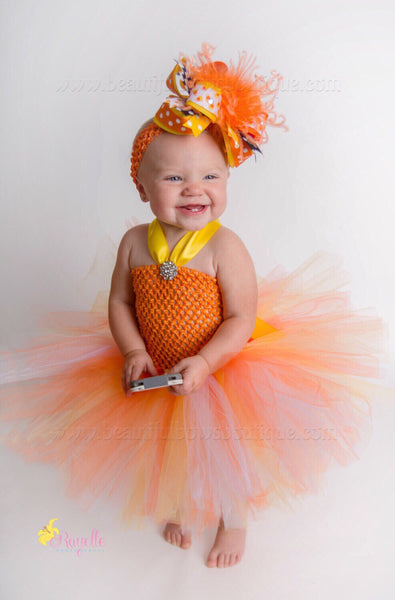Fall Candy Corn Tutu Dress for Baby Toddler