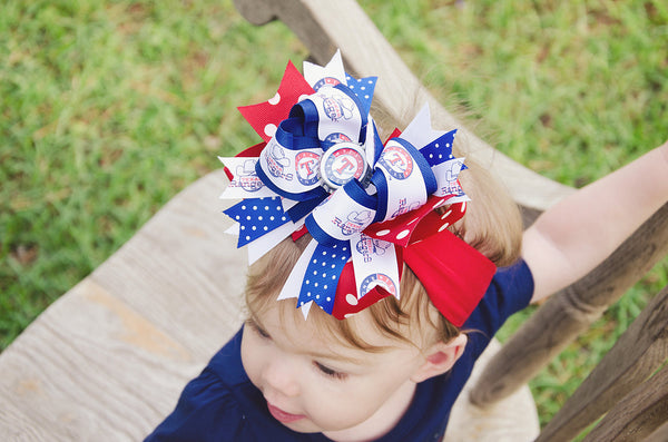 Texas Rangers Hair Bow, Rangers Baby Headband Infant Toddler