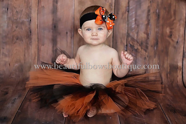 Black and Orange Baby Tutu and Headband Halloween Tutu Toddler