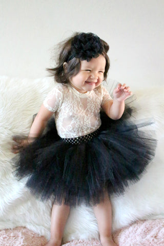 Black Baby Tutu Infant Tulle Skirt