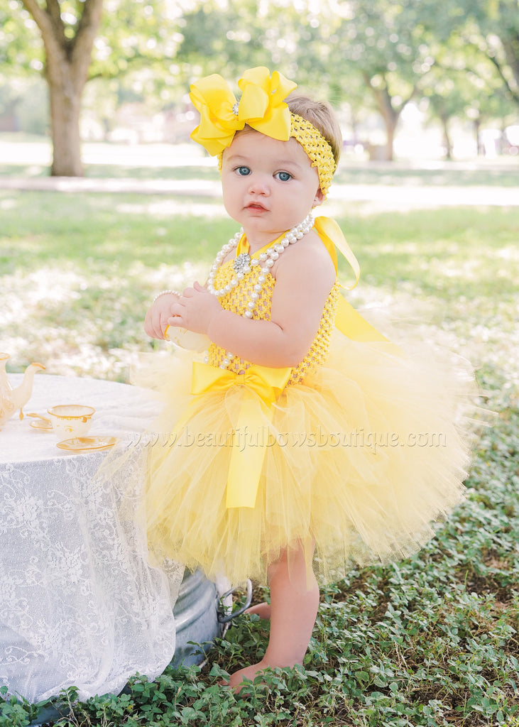 Yellow Princess Tutu Dress,Bright Yellow Baby Tutu Dress,Yellow Tutu Baby Outfit