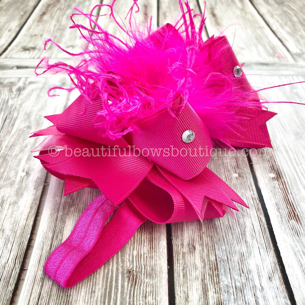 Newborn Girl Gift Infant Bow Headband Hot Pink Baby Shower Gift Welcome Baby Gift Unique New Mom Gift New Baby Girl Gifts Bows and Headbands
