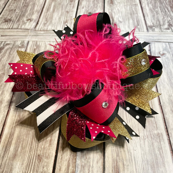 Big Bows Baby Personalized Headband Bow Gold Pink Black Toddler Birthday Bow Clip Hair Bow headbands with bow stretch headband Two Much