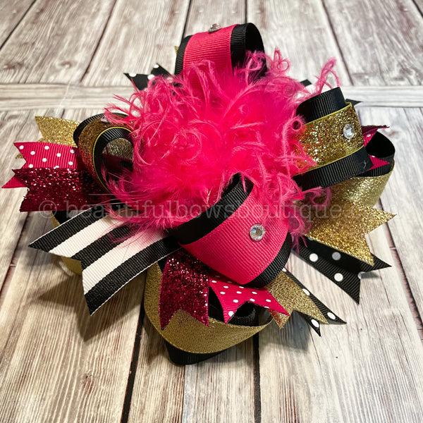 Big Bows Baby Personalized Headband Bow Gold Pink Black Toddler Birthday Bow Clip Hair Bow headbands with bow stretch headband Two Much