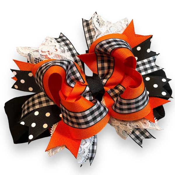 Fall Bow Hair Bows Baby Black and Orange Bows Fall Hairbows Boutique Bow Pageant Bow BTS Bow Thanksgiving Bow Baby Headband Outfit of Choice