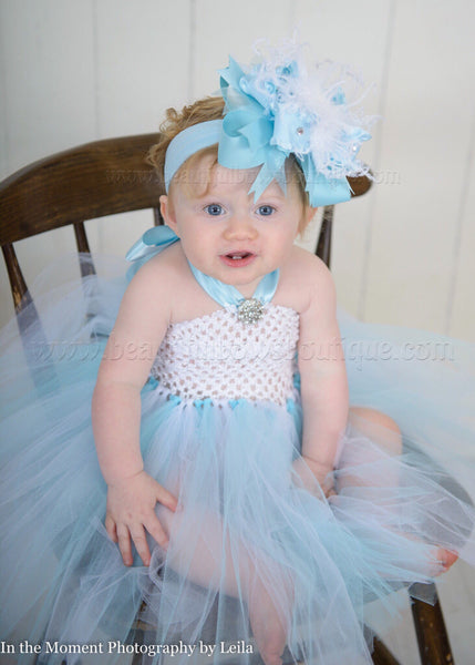 Blue and White Tutu Dress Cinderella Baby Girl