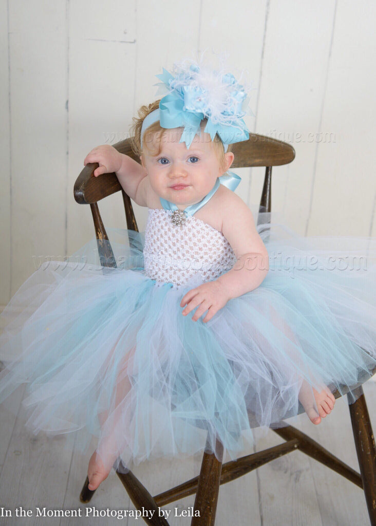 Blue and White Tutu Dress Cinderella Baby Girl