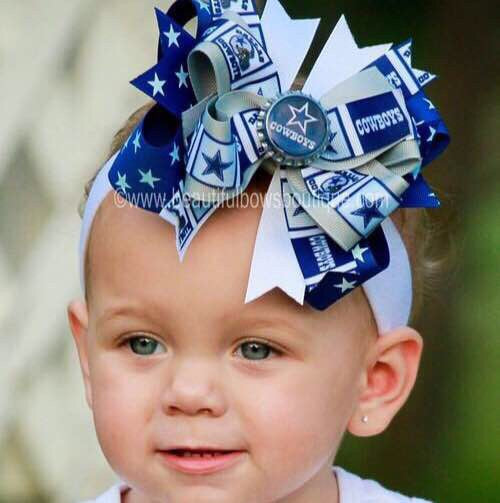 Dallas Cowboys Baby Headband Girls Hair Bow Clip NFL