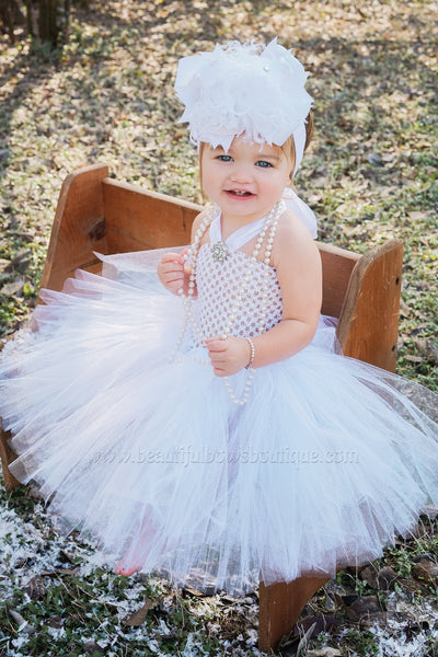 Solid White Baby Tutu Dress,Baby Girl Tutu,White Baby Tutu Dress