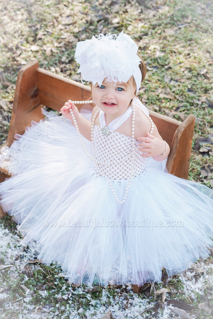 Baptism Dresses Baby Girl Lace Cozy Princess Dress Toddler White Flowe –  marryshe