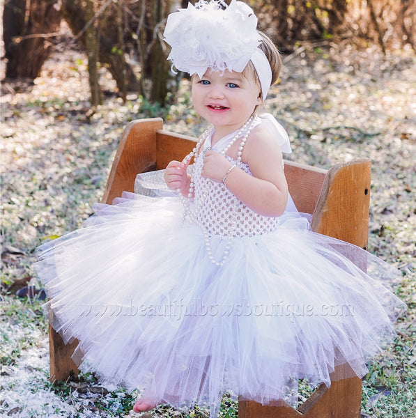 Solid White Baby Tutu Dress,Baby Girl Tutu,White Baby Tutu Dress