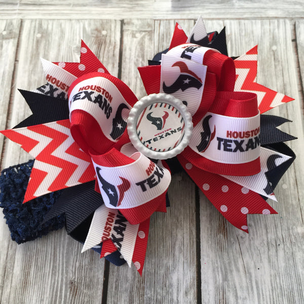 Houston Texans Baby Headband Girls Hair Bow Clip NFL