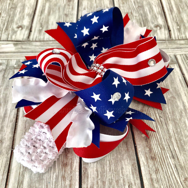 4th of July Hair Bow, July 4th Baby Bow