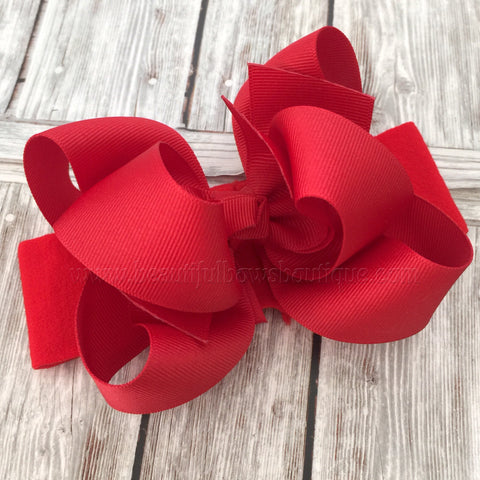 Red Baby Headband, Red Boutique Bow, Red Hair Bow