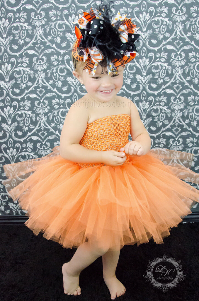 Halloween Photo Prop Toddler Orange Tutu Dress