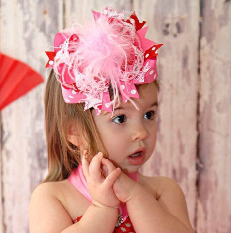 Red and Pink Valentine Bows,Over the Top Bows Valentines Day
