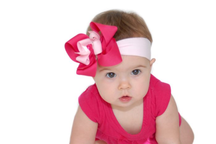 Two Toned Pink Grosgrain Hair Bow Clip or Headband-CHOOSE COLOR