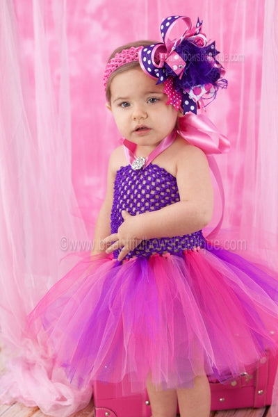 Fancy Purple and Hot Pink Baby Toddler Tutu Dress
