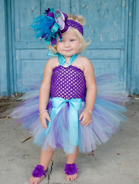 Fancy Peacock Purple Infant Baby Tutu Dress