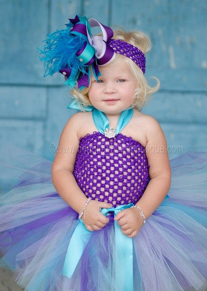 Fancy Peacock Purple Infant Baby Tutu Dress