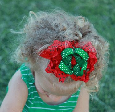 Red Watermelon Girls Hair Bow Clip or Headband